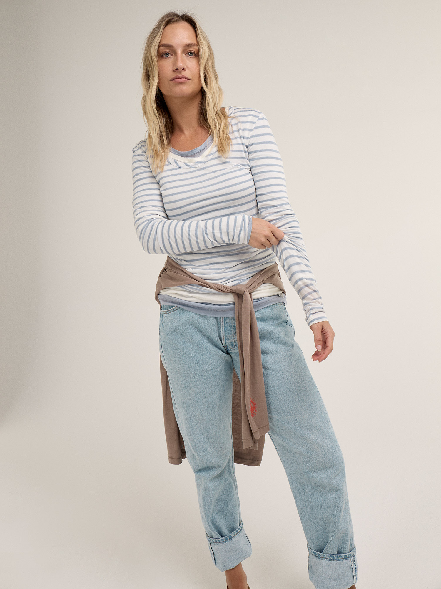 The Plain Long Sleeve Stripe Tee - Image 2